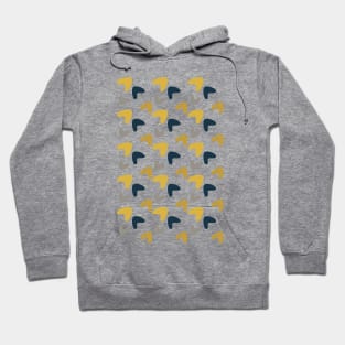 Mid Mod Abstract Pattern Navy, Mustard Yellow Hoodie